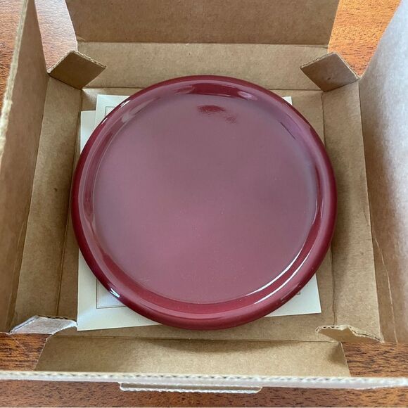 NIB Longaberger Woven Traditions Paprika One Pint Salt Crock With Lid / Coaster - Picture 7 of 13